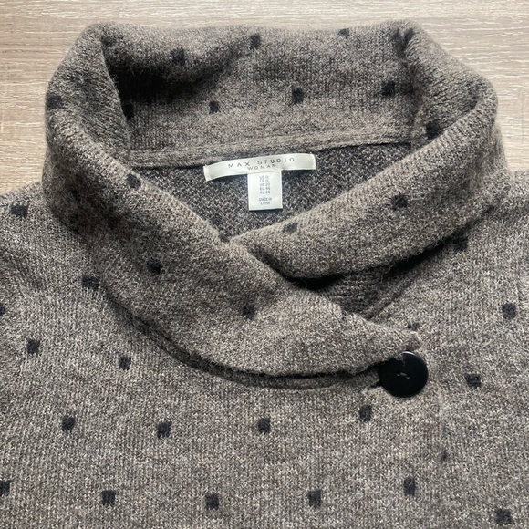 Max Studio Cardigan Sweater Grey Wool Blend Size 1X - Picture 4 of 5